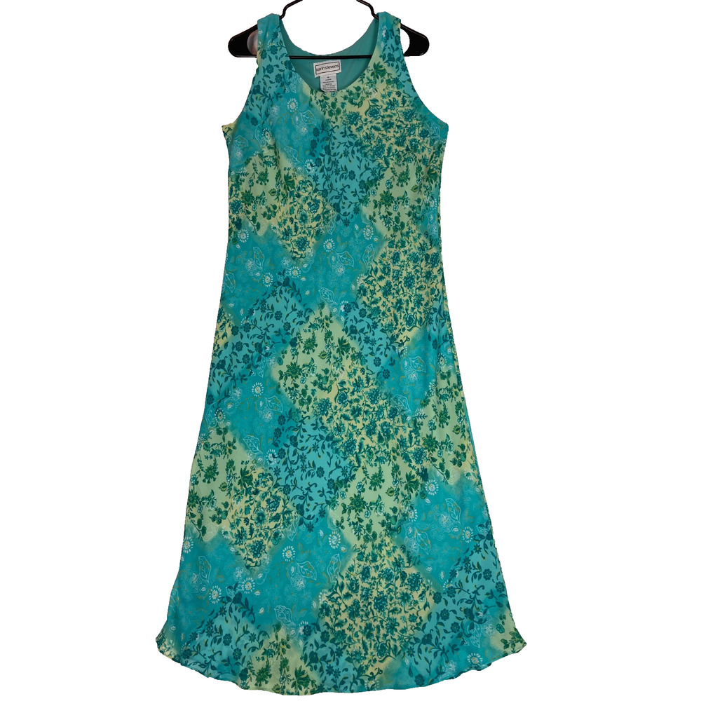 Karen Stevens Women's Maxi Dress Floralβ Size 14 Lightweight Sleeveless VTG